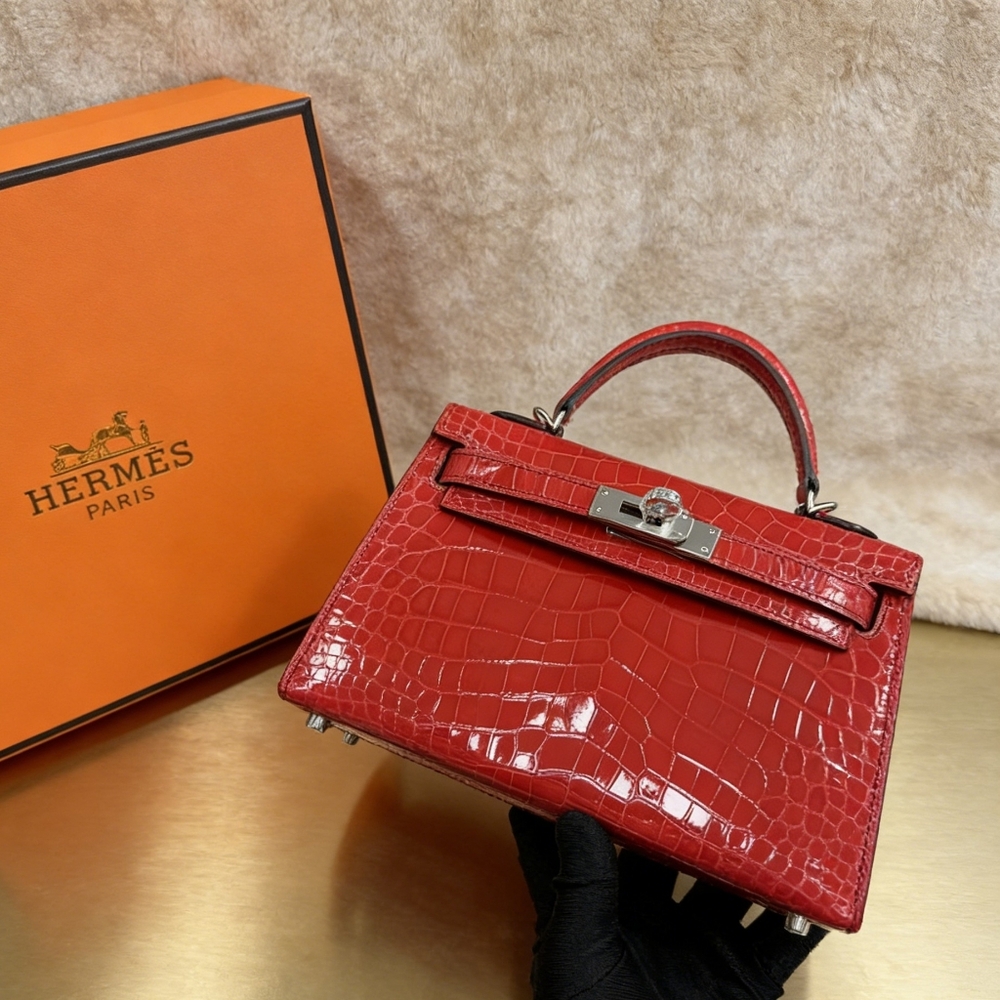Hermès Mini Kelly II in Shiny Niloticus